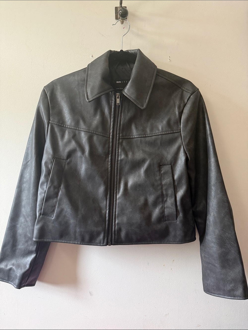 ASOS Faux Leather Zip-Front Jacket